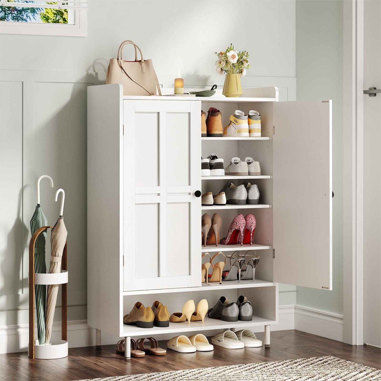 Cabinet Hinge Overlay - Lemari Penyimpanan Sepatu 6 Tingkat, Rak