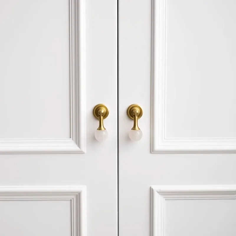 Bola Kristal Putih + Gagang Fu - Furniture Hardware Drop Pulls ulasan dan harga